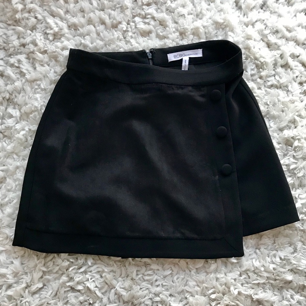 BCBG Overlap Button Skort
